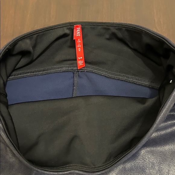 SPANX Leggings Blue Faux Leather Shapewear Pants Size S - Picture 7 of 14